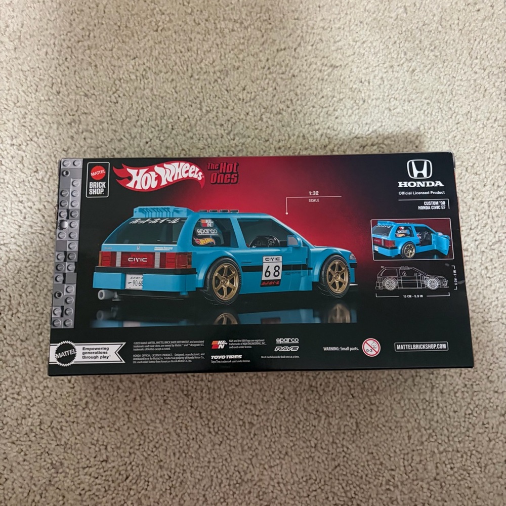 Mattel Brick Shop Hot Wheels Custom 90 Honda Civic Building Set NEW SEALED - Picture 2 of 6